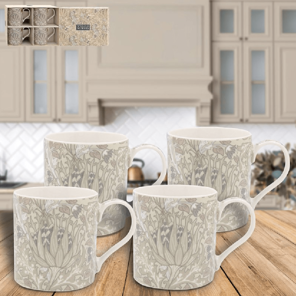 William Morris Artichoke Mugs – Set of 4 - MUG SETS - Beattys of Loughrea