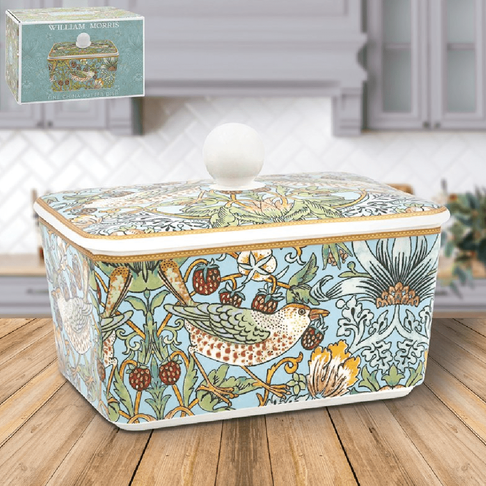 William Morris Strawberry Thief Butter Dish - GENERAL LOOSE WARE - Beattys of Loughrea