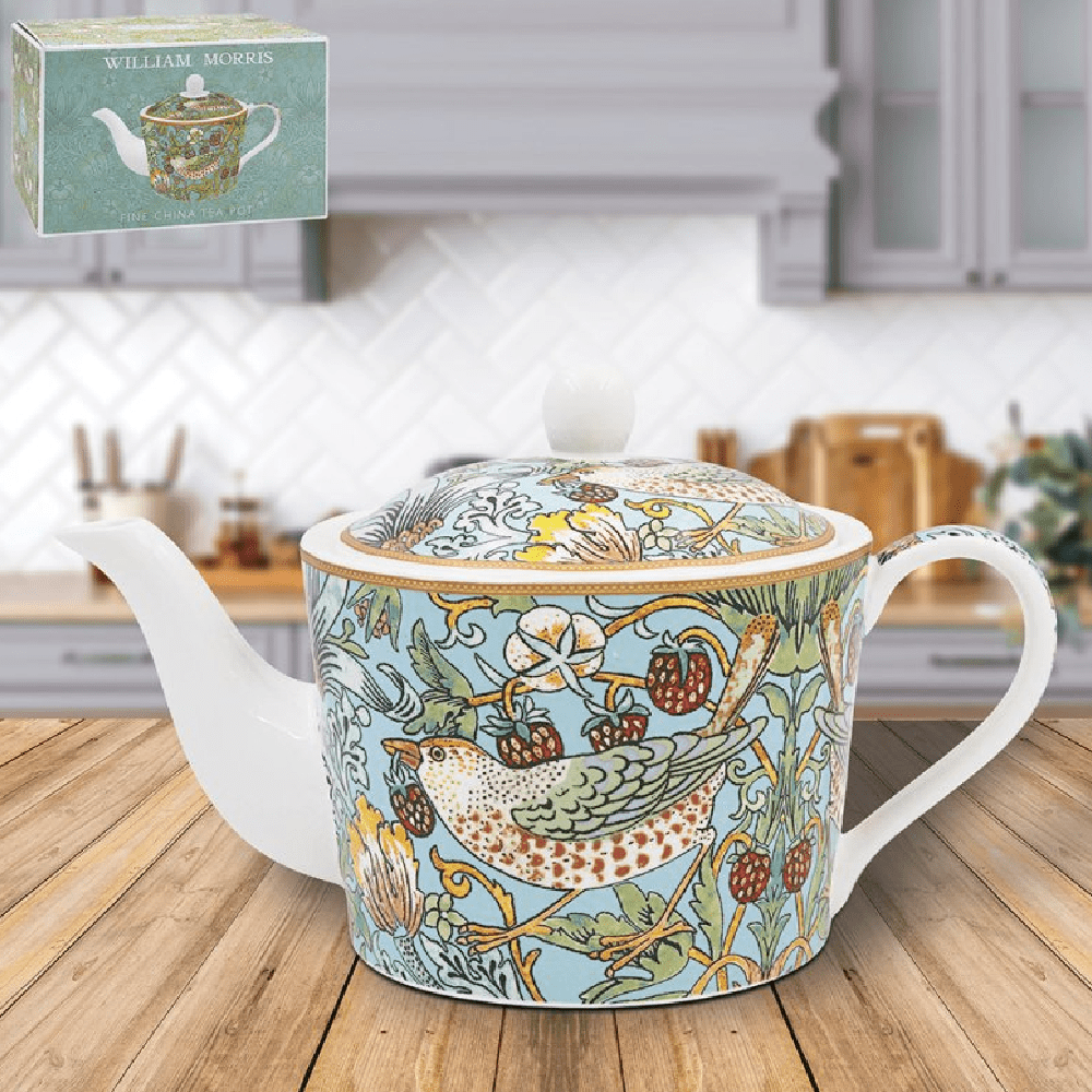 William Morris Strawberry Thief Teapot – 600ml - TEA/COFFEE MAKER/BODUM/MILLS - Beattys of Loughrea