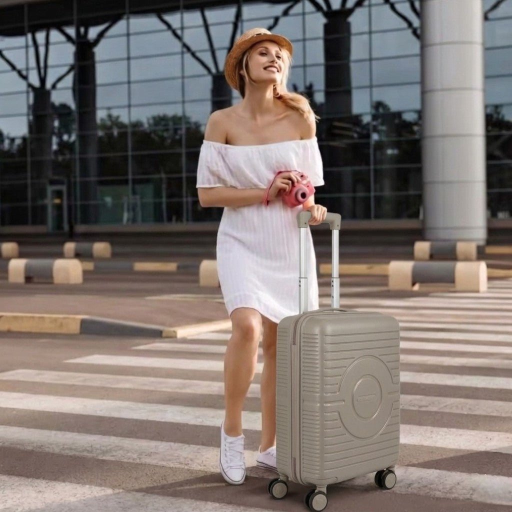 Bordlite Hardshell Suitcase with Laptop Compartment 55 x 37 x 24cm – Stone - LUGGAGE, SUITCASES, TROLLEY BAGS - Beattys of Loughrea