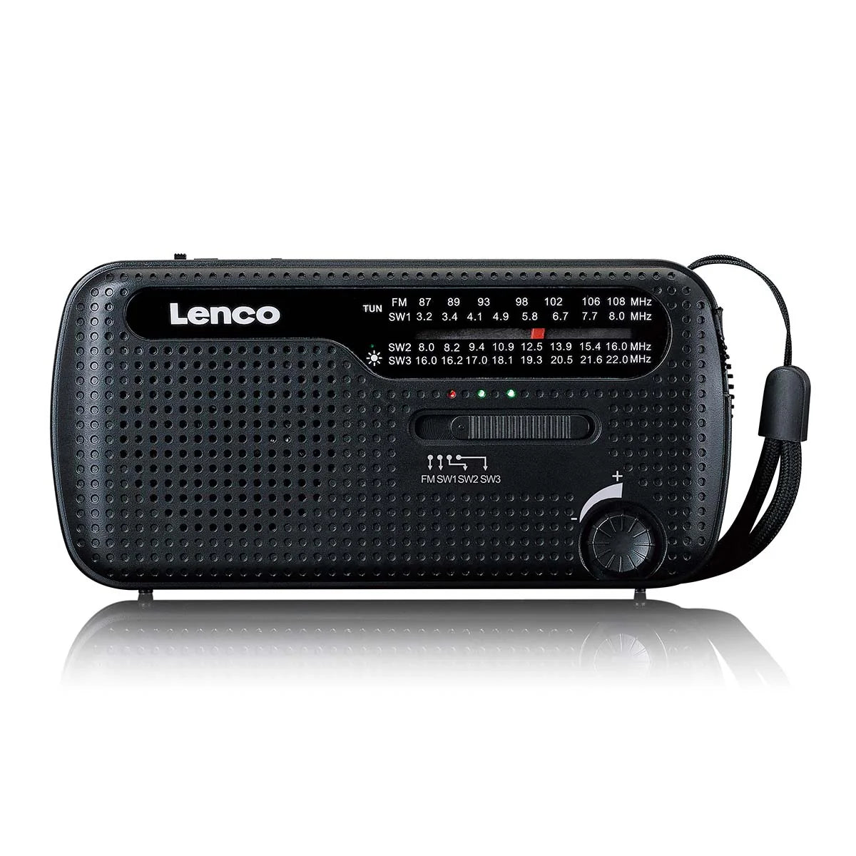 Lenco MCR‑113BK Emergency Multi - Purpose Hand Crank Radio – Black - PORTABLE CD/RADIO - Beattys of Loughrea