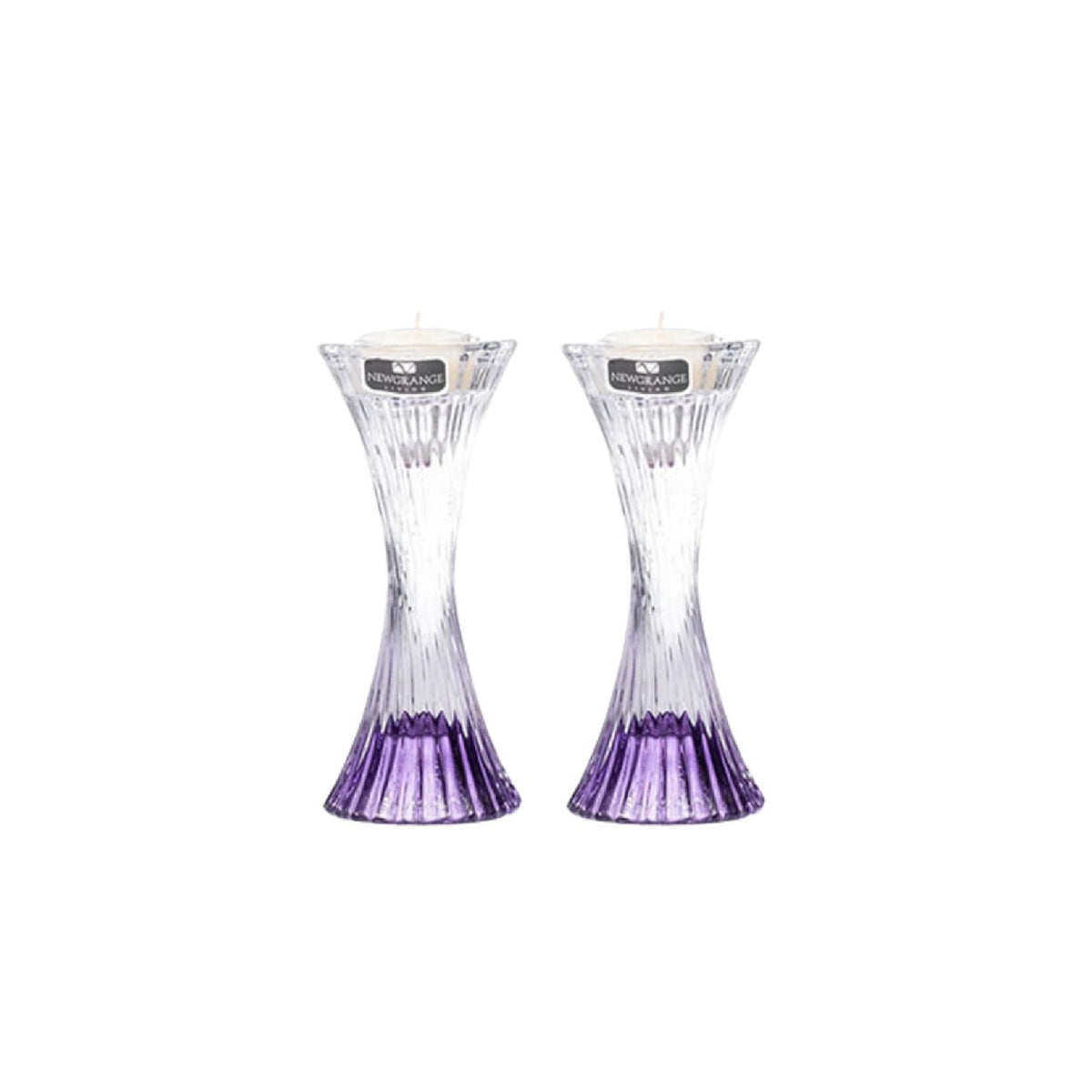 Newgrange Living Mauve Purple Tea Light Holder Pair, 16cm