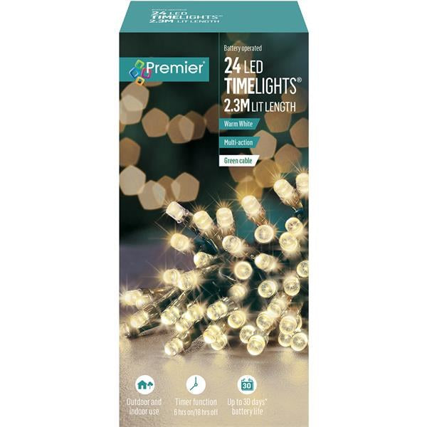 Premier 24 Battery Operated Multi-Action TimeLights – Warm White
