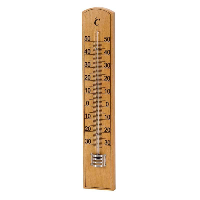 Wooden Wall Thermometer – 20cm - GARDEN ORNAMENTS INCL SOLAR - Beattys of Loughrea