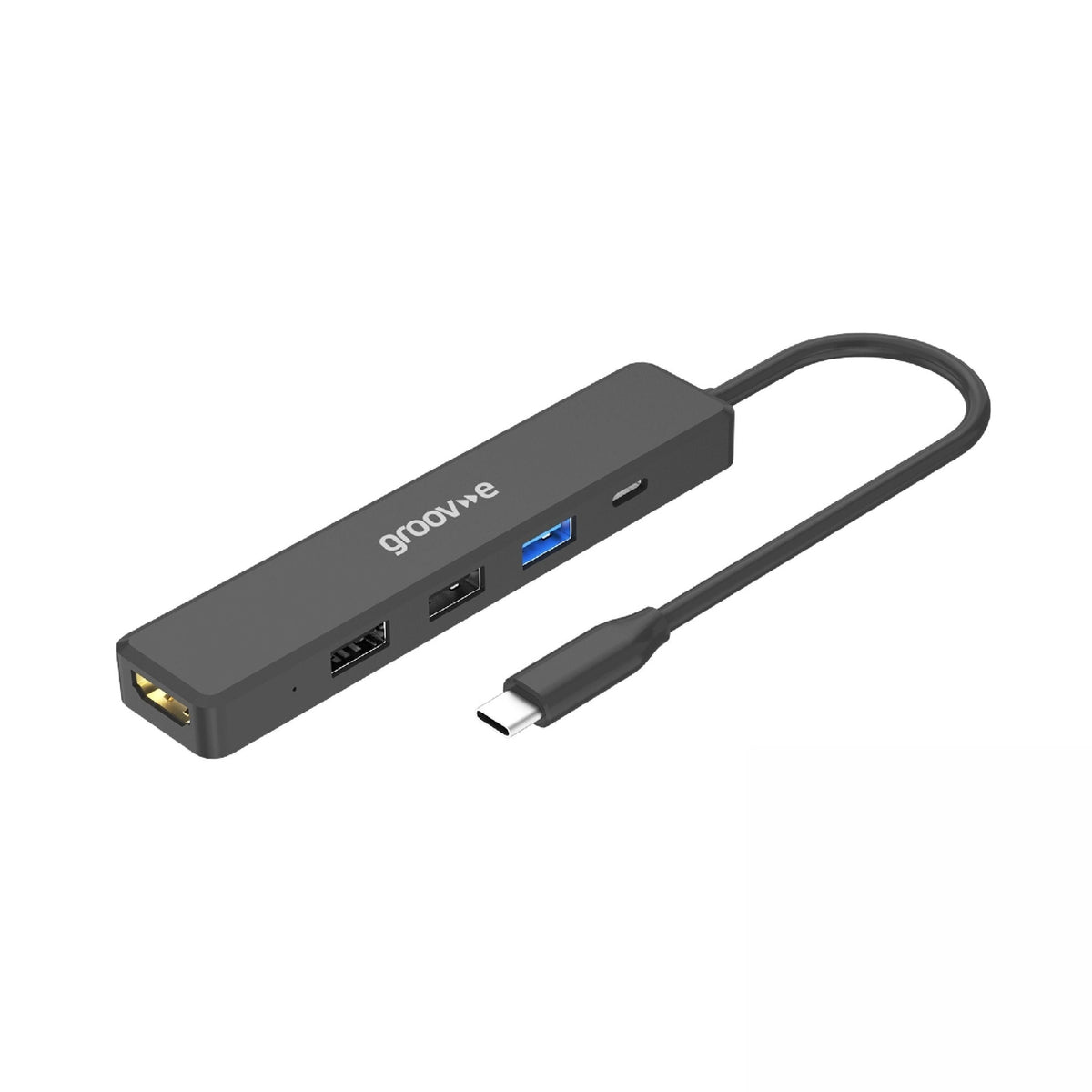 Groov-e 5-Port USB-C Hub with HDMI & 3x USB-A, Black (GVPC10BK)