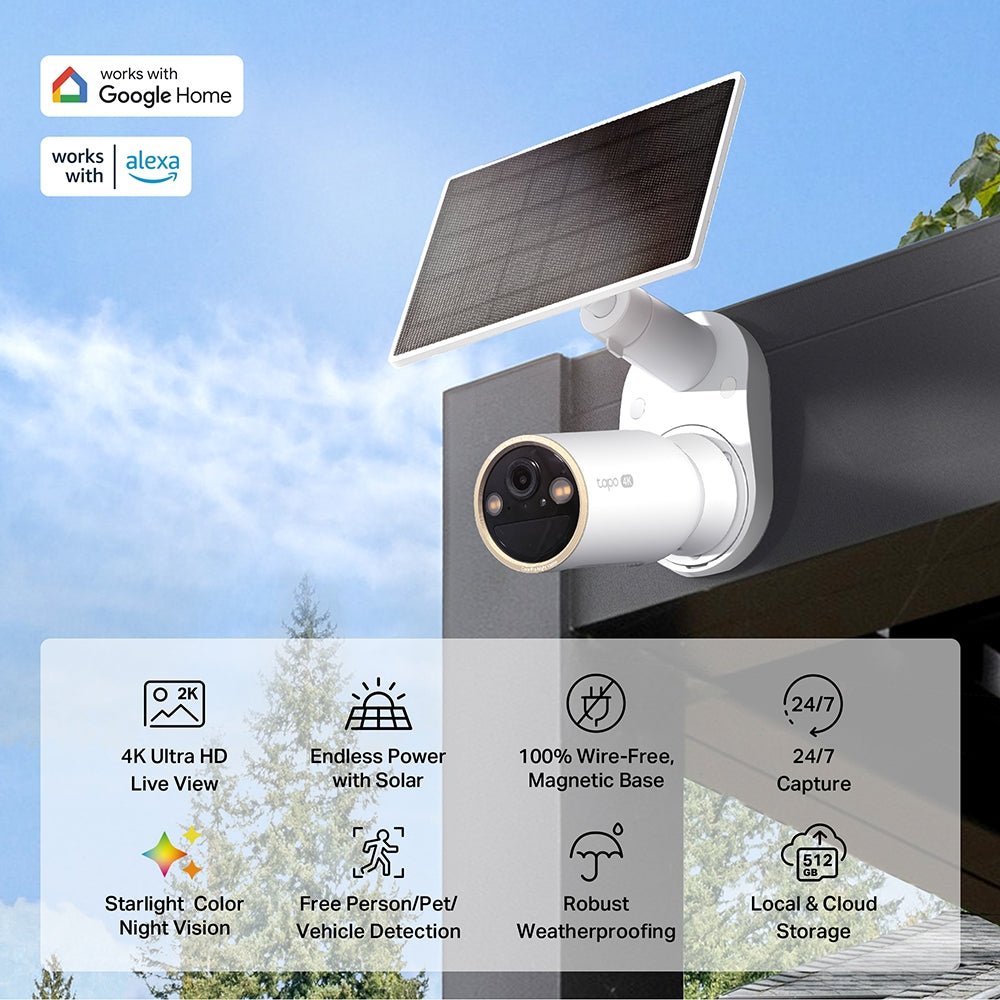 Tapo C460 KIT Solar-Powered Security Camera Kit – 4K - SECURITY CAMERA/ PRODUCTS - Beattys of Loughrea
