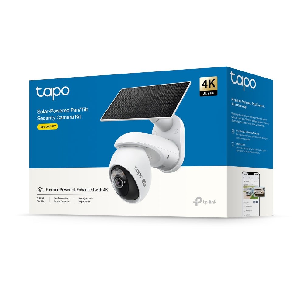 Tapo C660 KIT Solar-Powered Pan/Tilt Security Camera Kit – 4K - SECURITY CAMERA/ PRODUCTS - Beattys of Loughrea