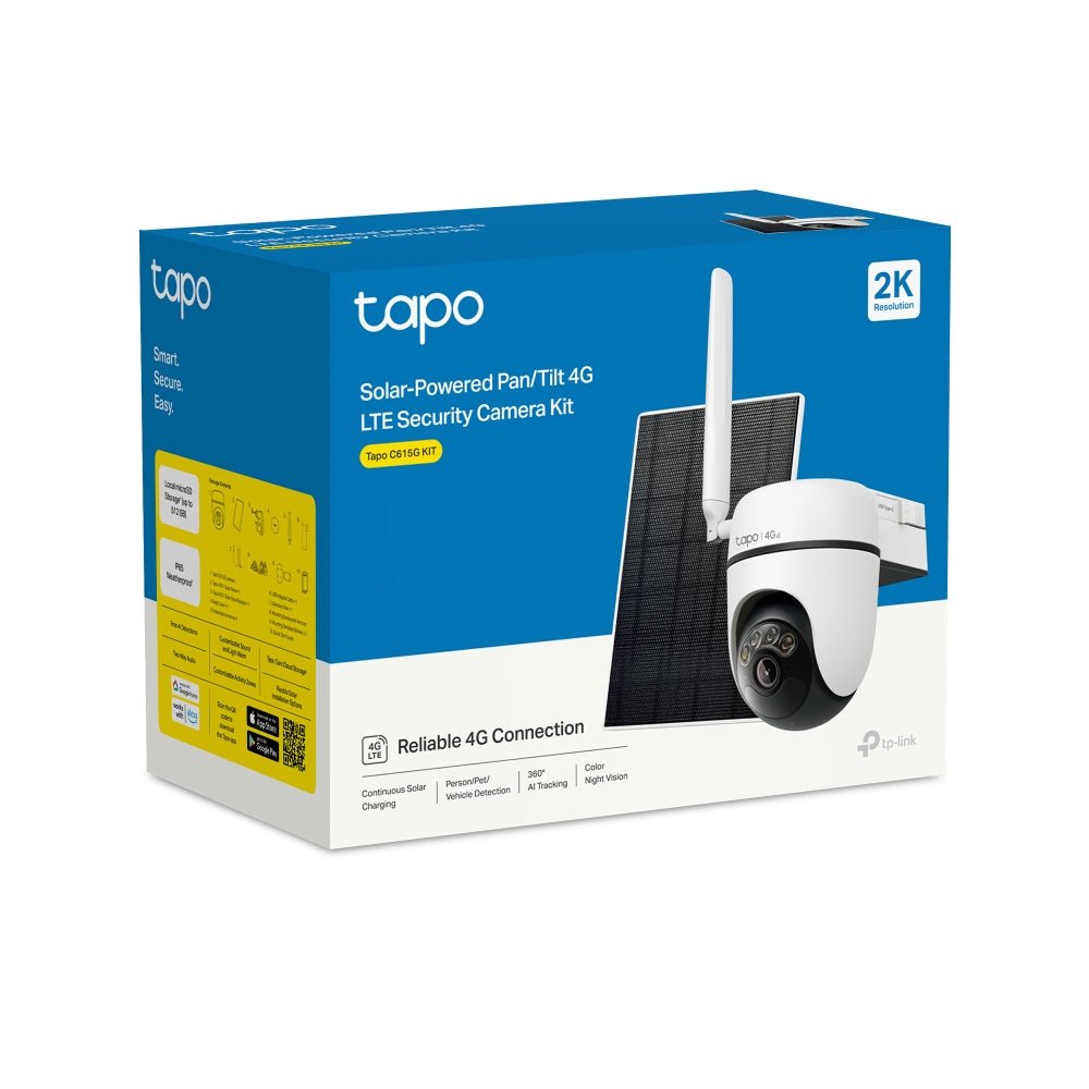 Tapo C615G KIT Solar-Powered Pan/Tilt 4G LTE Security Camera Kit - SECURITY CAMERA/ PRODUCTS - Beattys of Loughrea