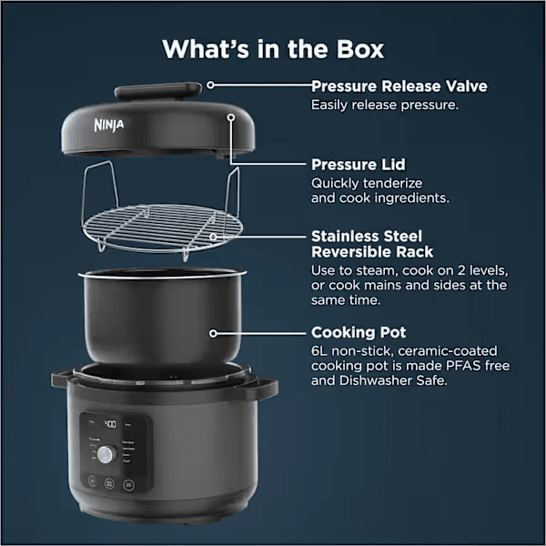 Ninja HyperHeat Pressure & Rice Cooker – 6L 9 - in - 1 PC201UK - FOOD STEAMER RICE COOKER SLOW COOKER - Beattys of Loughrea