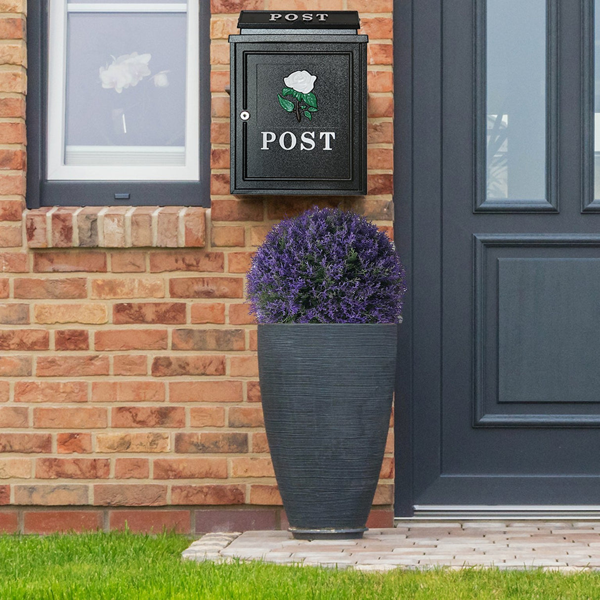 Nearly Natural Topiary Ball Purple Heather Effect 30cm - HANGING BASKET, LINER, BRACKET - Beattys of Loughrea