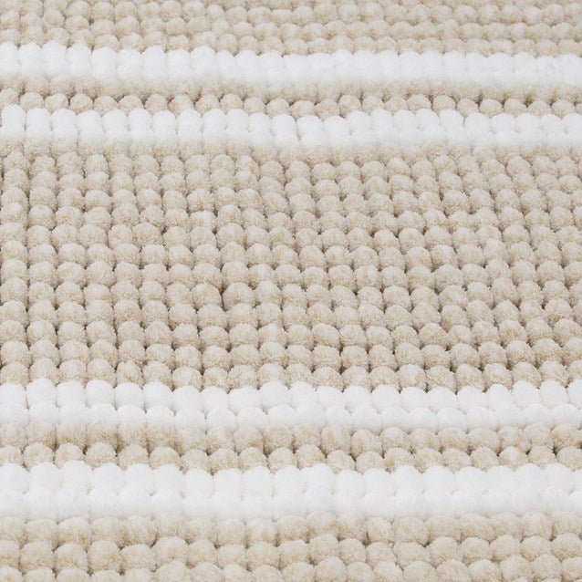 Anika Two Tone Chenille Bath Mat – Beige - BATH MATS/SETS - Beattys of Loughrea