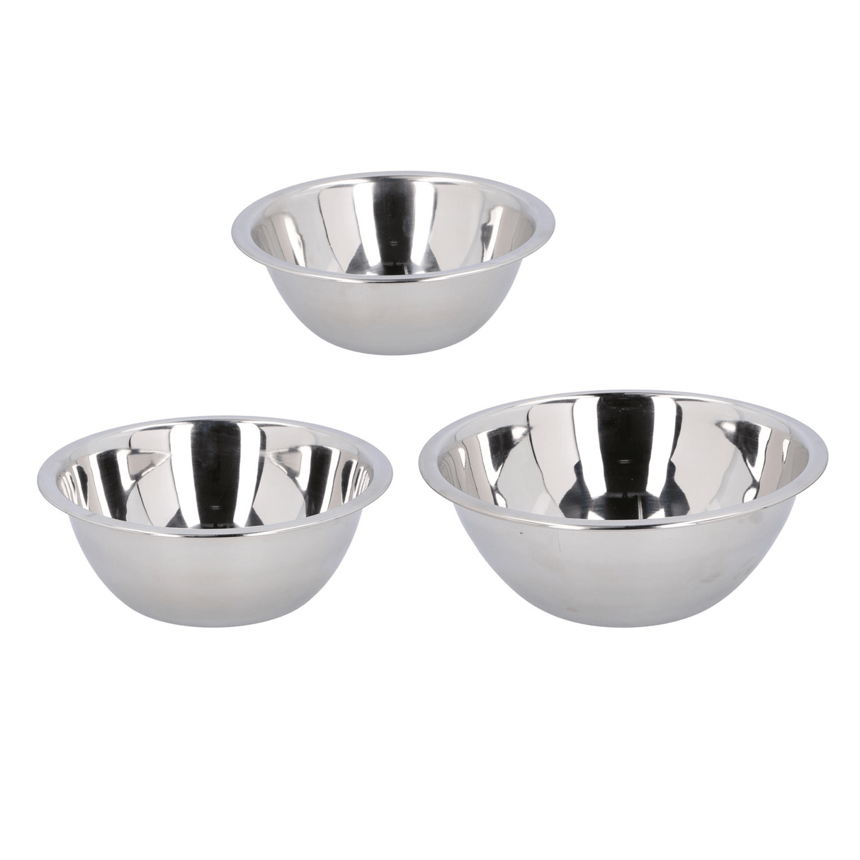 CUISINE ELEGANCE Mixing Bowl Set Shiny 1800ml / 1300ml / 800ml - PLASTICS - STORAGE LUNCH BOX BEAKER - Beattys of Loughrea