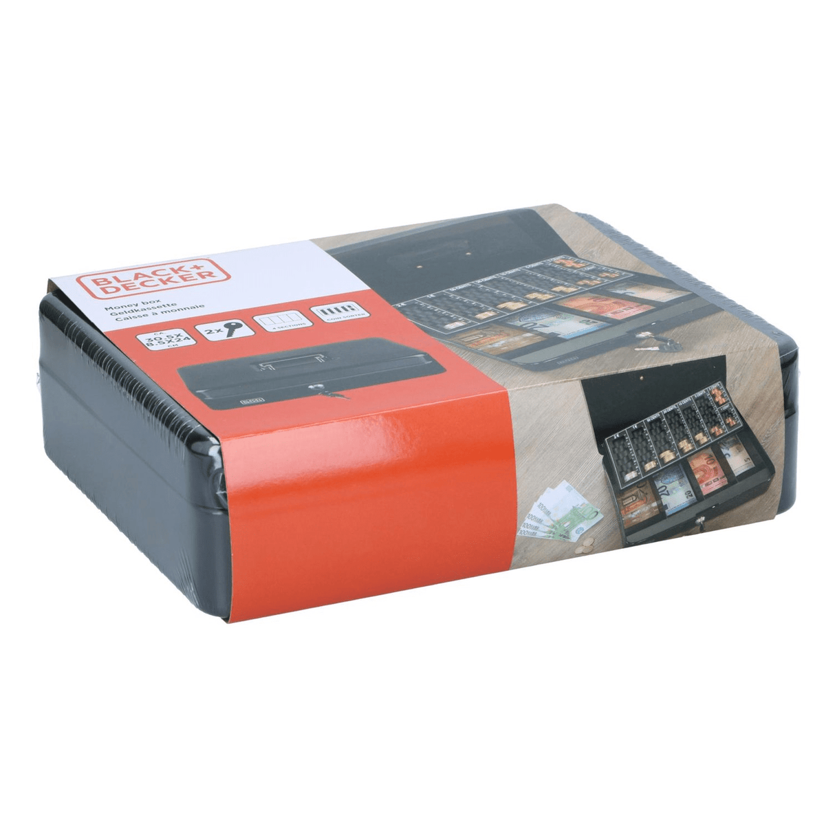 BLACK+DECKER Money Box With Coin Sorter 4 Tray Divisions - PLASTICS - STORAGE LUNCH BOX BEAKER - Beattys of Loughrea