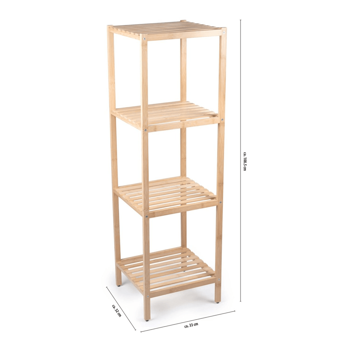 ALPINA Bathroom Rack 4 Tier Bamboo Storage 108.5cm - PLASTICS - STORAGE LUNCH BOX BEAKER - Beattys of Loughrea