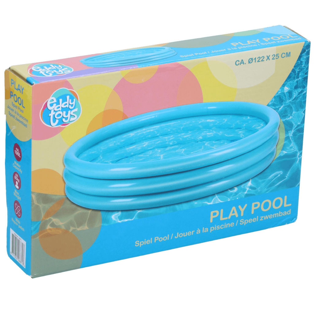 Eddy Toys Inflatable Pool 122 x 25cm 3 - Ring Blue - SWINGS/SLIDE OUTDOOR GAMES - Beattys of Loughrea