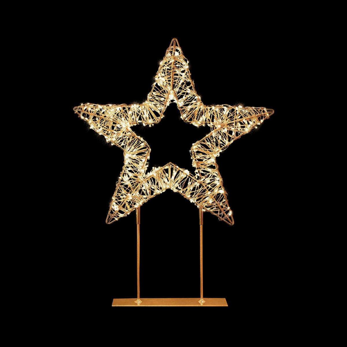 Premier Rose Gold Table Top Star with Timer 45cm - XMAS ROOM DECORATION - LIGHT UP - Beattys of Loughrea