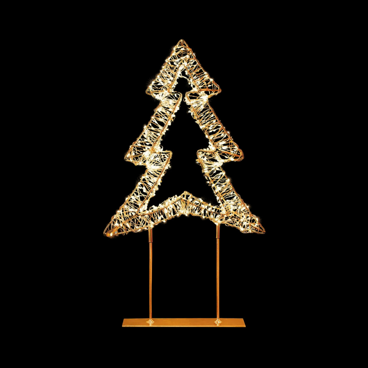 Premier Rose Gold Table Top Tree with Timer 45cm - XMAS ROOM DECORATION - LIGHT UP - Beattys of Loughrea