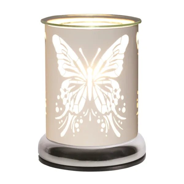 Electric Touch Wax Melter – White Silhouette Butterfly – 17cm - POT POURRI/AROMATHERAPY/OILS/DIFFUSER - Beattys of Loughrea