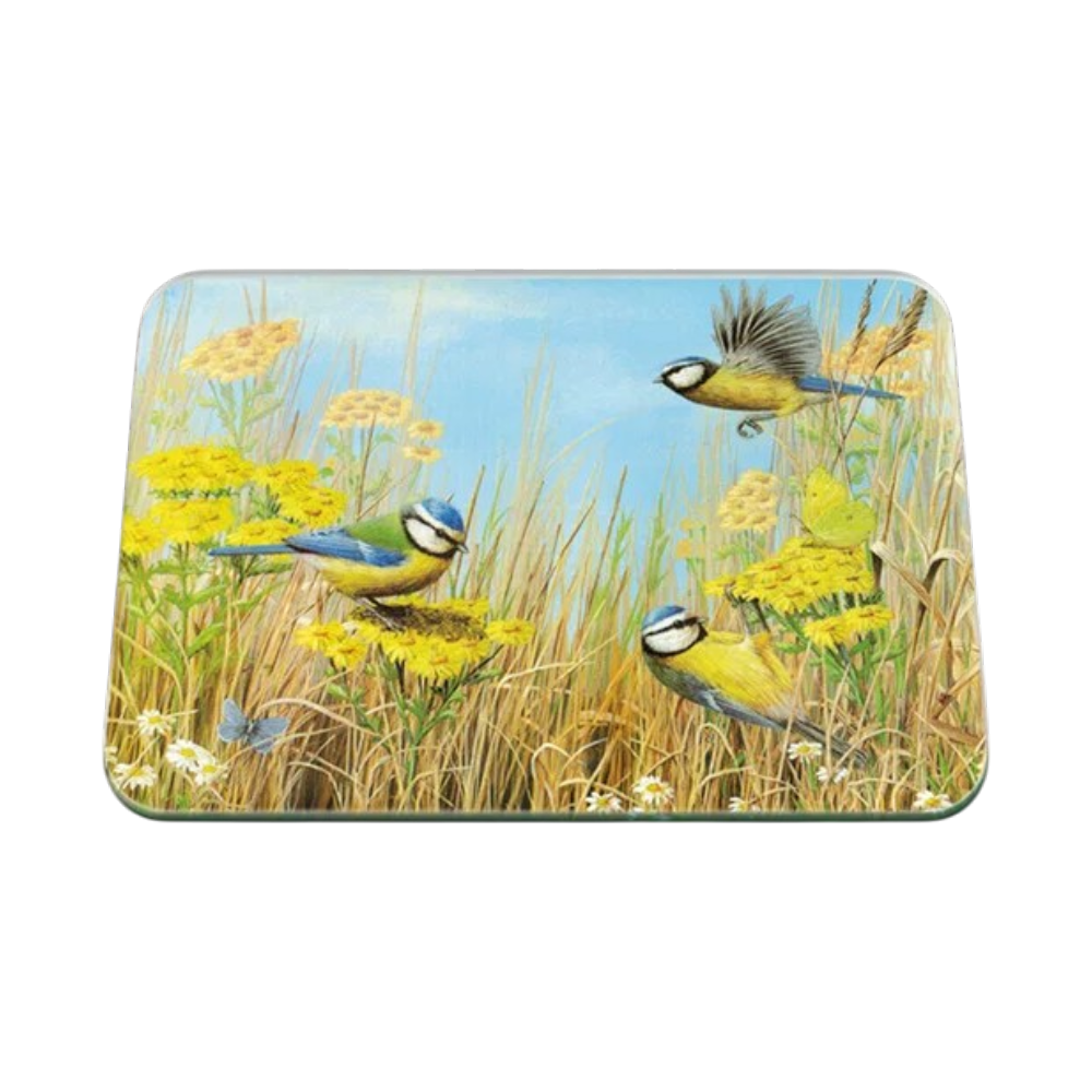 Tuftop Blue Tit Small Glass Worktop Protector – 30 x 22cm