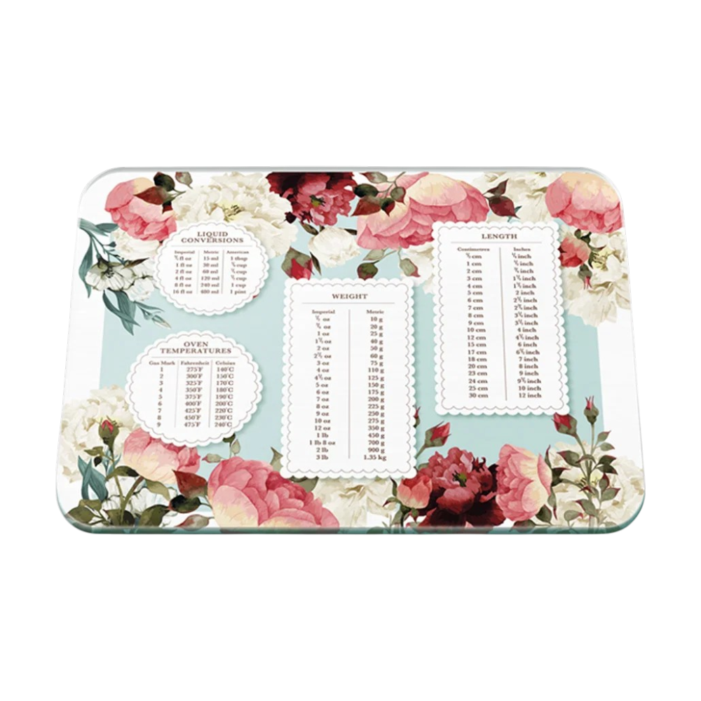 Tuftop Weights & Measures Floral Large Glass Worktop Protector – 50 x 40cm