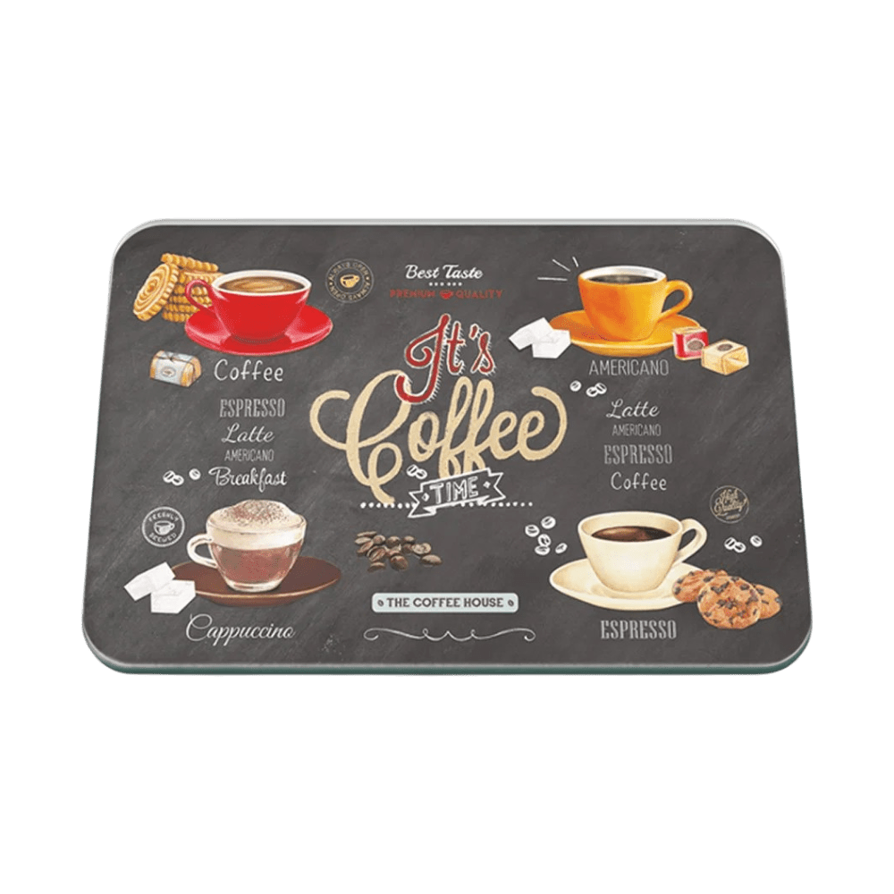 Tuftop Ardesia Coffee Time Large Glass Worktop Protector – 50 x 40cm - WORKTOP SAVER - Beattys of Loughrea