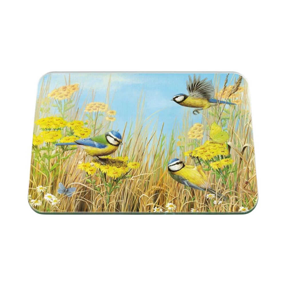 Tuftop Blue Tit Large Glass Worktop Protector – 50 x 40cm