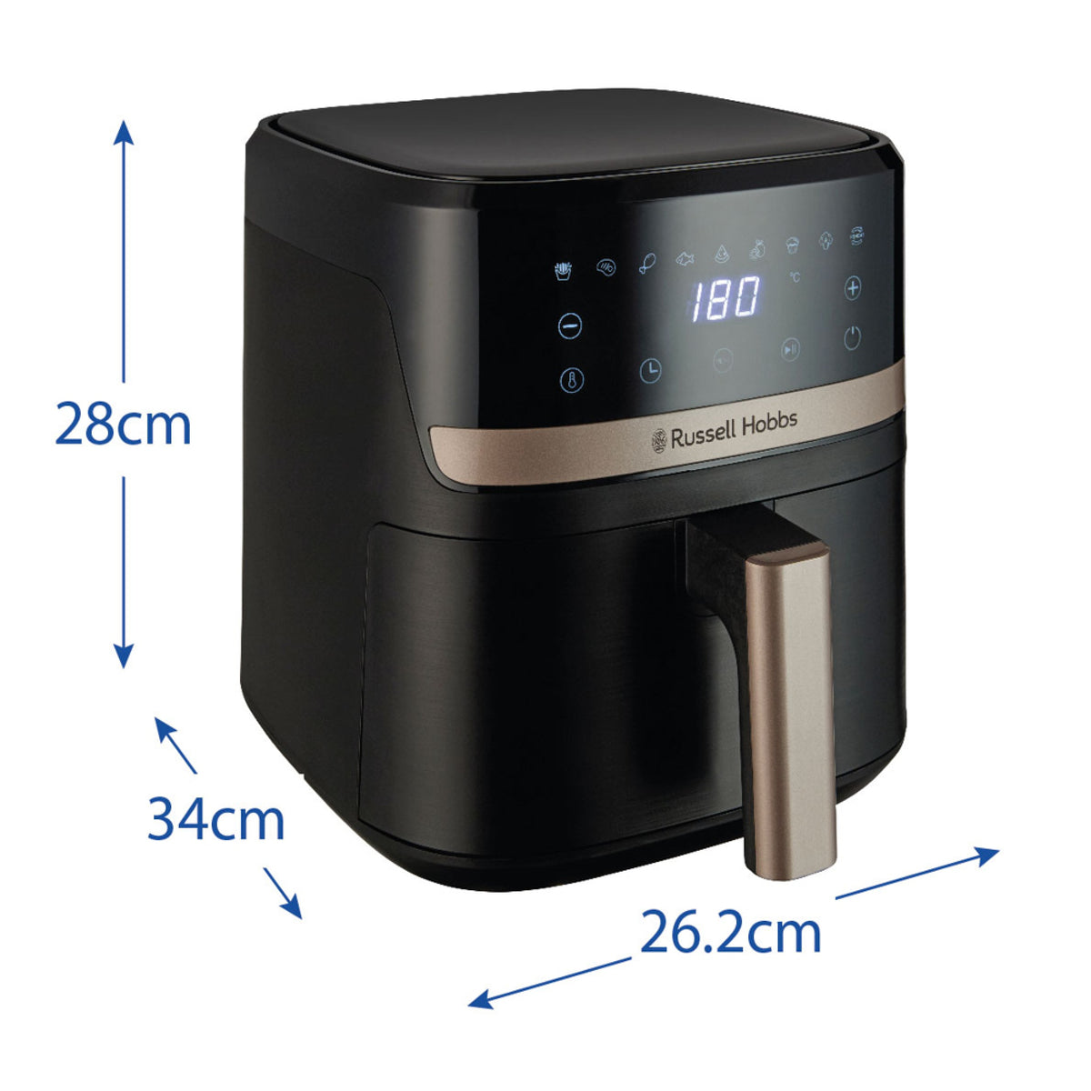 Russell Hobbs SatisFry Digital Air Fryer 4.3L - Black & Champagne - 27610