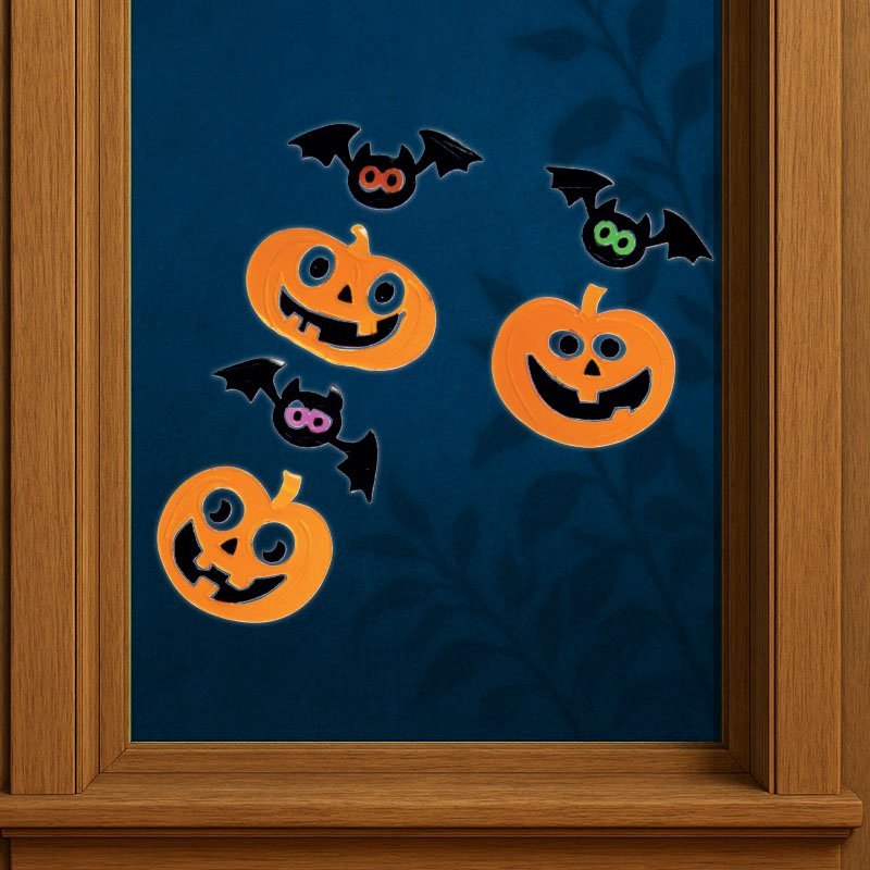 Batty Pumpkins Halloween Gel Sticker Set - GARDEN ORNAMENTS INCL SOLAR - Beattys of Loughrea