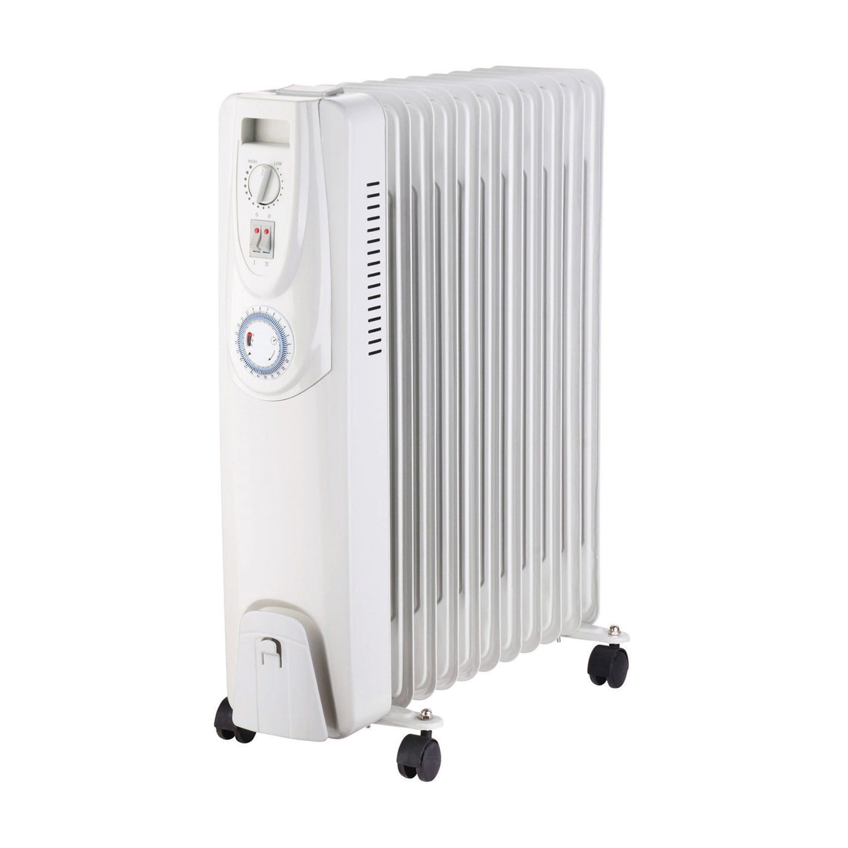 De Vielle Premium 11 Fin Oil Filled Radiator with Timer 2500W White