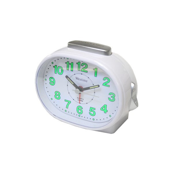 Apollo Oblong White Quartz Alarm Clock
