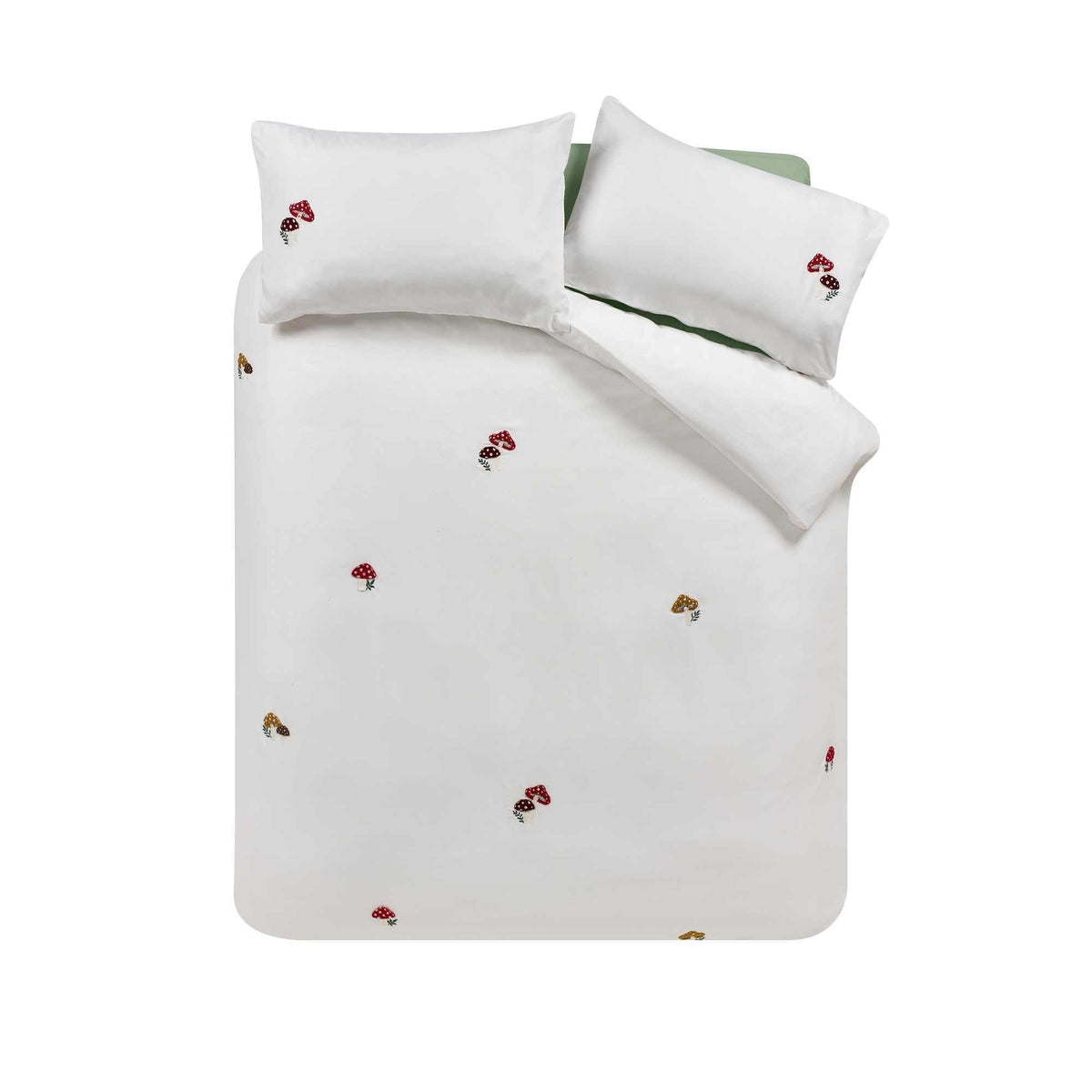Woodland Crochet White Duvet Cover Set - Double