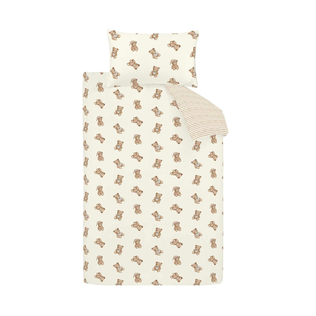 Brushed Teddy Bear Cream Duvet Cover Set - Single