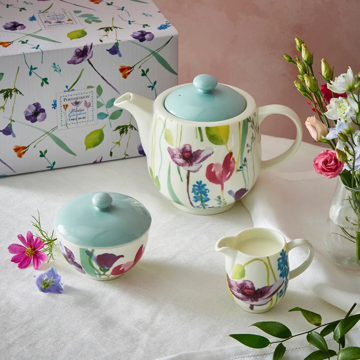 Portmeirion Home Water Garden 3 Piece Tea Set - TABLEWARE SETS - GENERAL - Beattys of Loughrea
