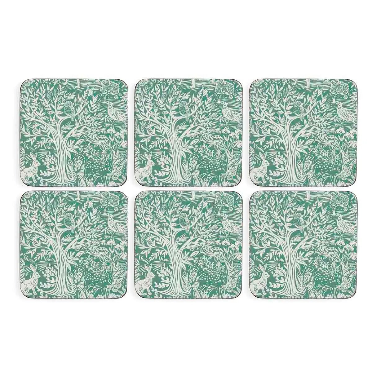 Pimpernel Tapestry Sage Set of 6 Coasters 10.5cm - TABLEMATS/COASTERS - Beattys of Loughrea