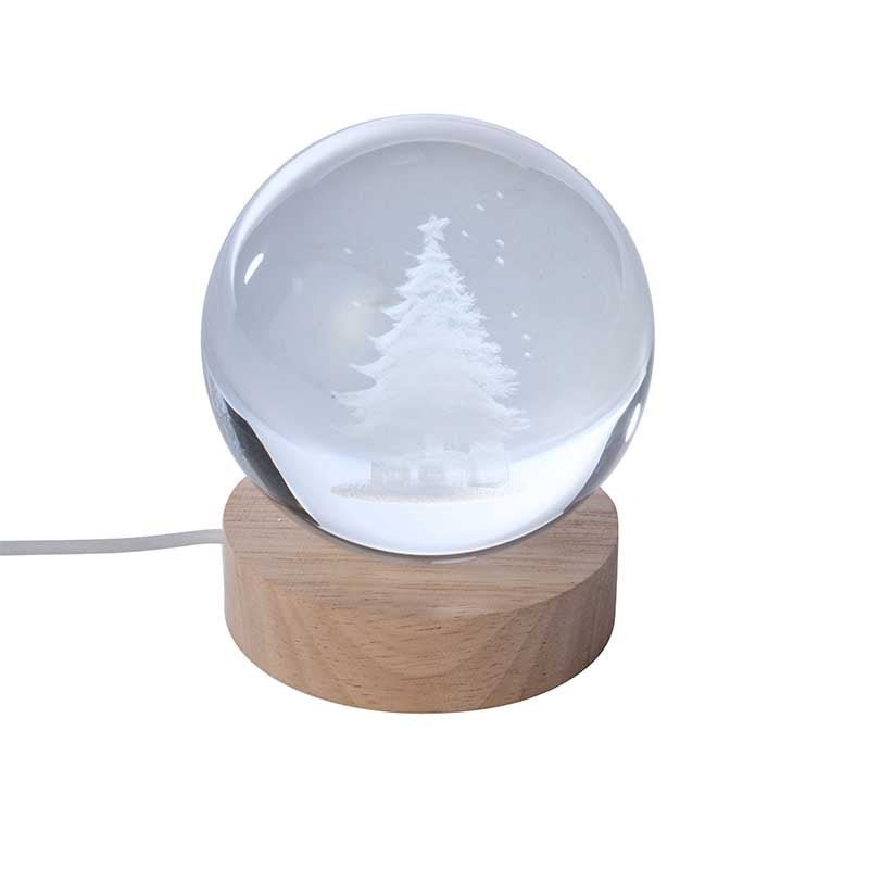 InLit GloBall Illuminated 3D Glass Table Light – Christmas Tree - XMAS CERAMIC WOOD RESIN GLASS ORNAMENTS - Beattys of Loughrea