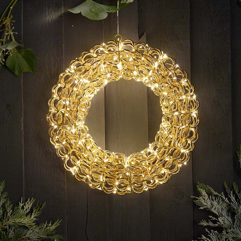 Titan Gold Wreath Illuminated Christmas Silhouette Light – 50cm (Low Voltage)