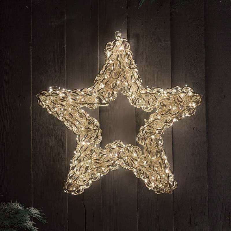 Titan Silver Star Illuminated Christmas Silhouette Light – 50cm (Low Voltage) - XMAS LIGHTED OUTDOOR DECOS - Beattys of Loughrea