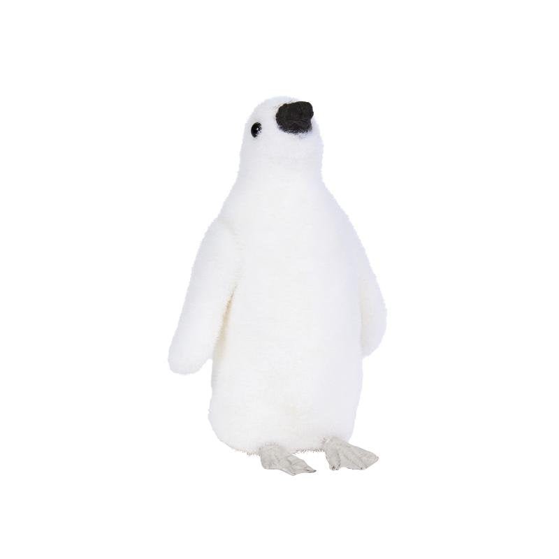 Flocked Penguin Decorative Christmas Figurine (26cm) - XMAS SOFT DECOS - Beattys of Loughrea