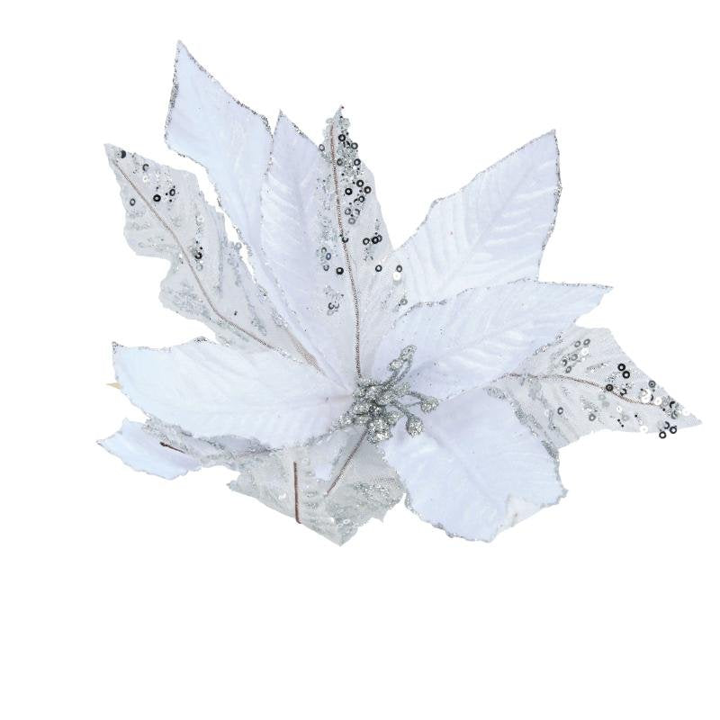 Winter Whites Style 1 Christmas Flower Clip 30cm