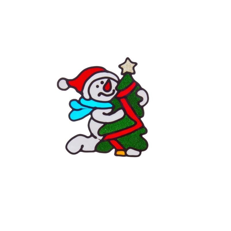20cm Snowman & Xmas Tree Reusable Window Gel Cling / Sticker - XMAS ACCESSORIES - Beattys of Loughrea