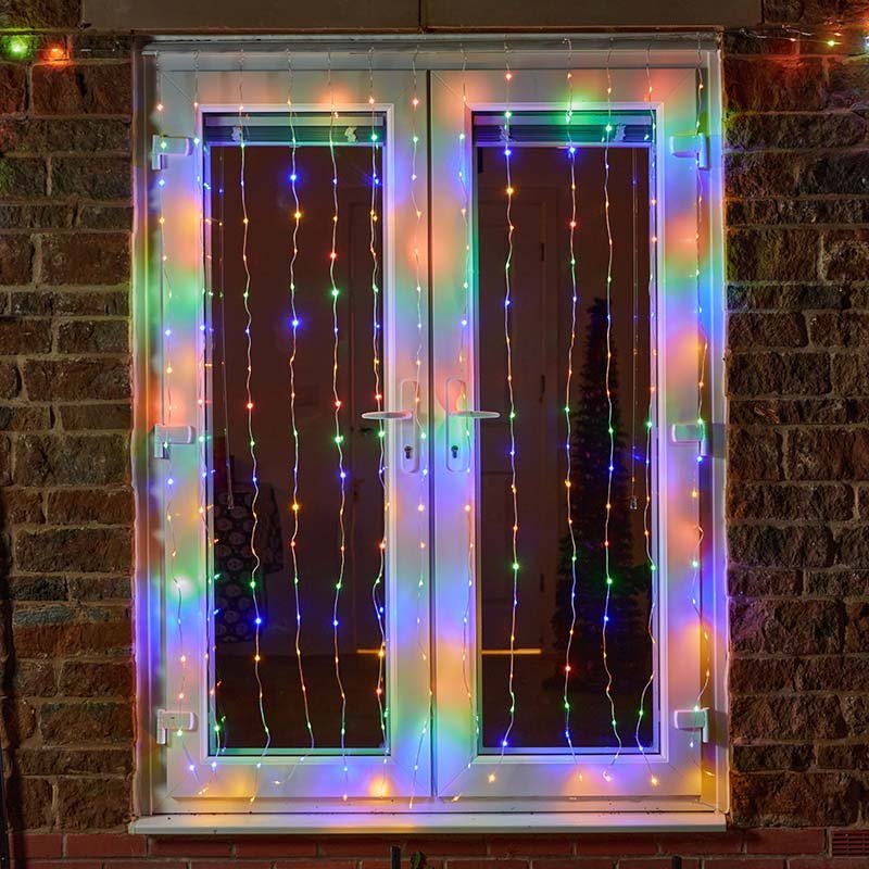 TwoTone LED Curtain Net Lights – 400 LEDs – Warm White & Multi-Colour (200cm x 200cm) - XMAS LIGHTS LED - Beattys of Loughrea