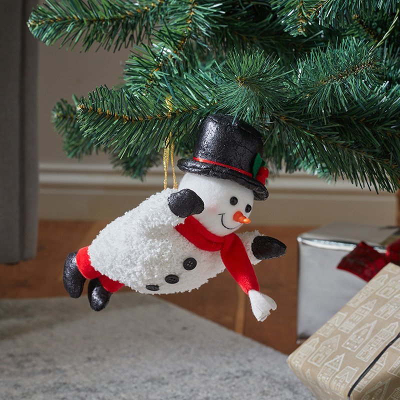 Flying Snowman Pendant Hanging Christmas Decoration (22cm x 11cm) - XMAS BAUBLES - Beattys of Loughrea