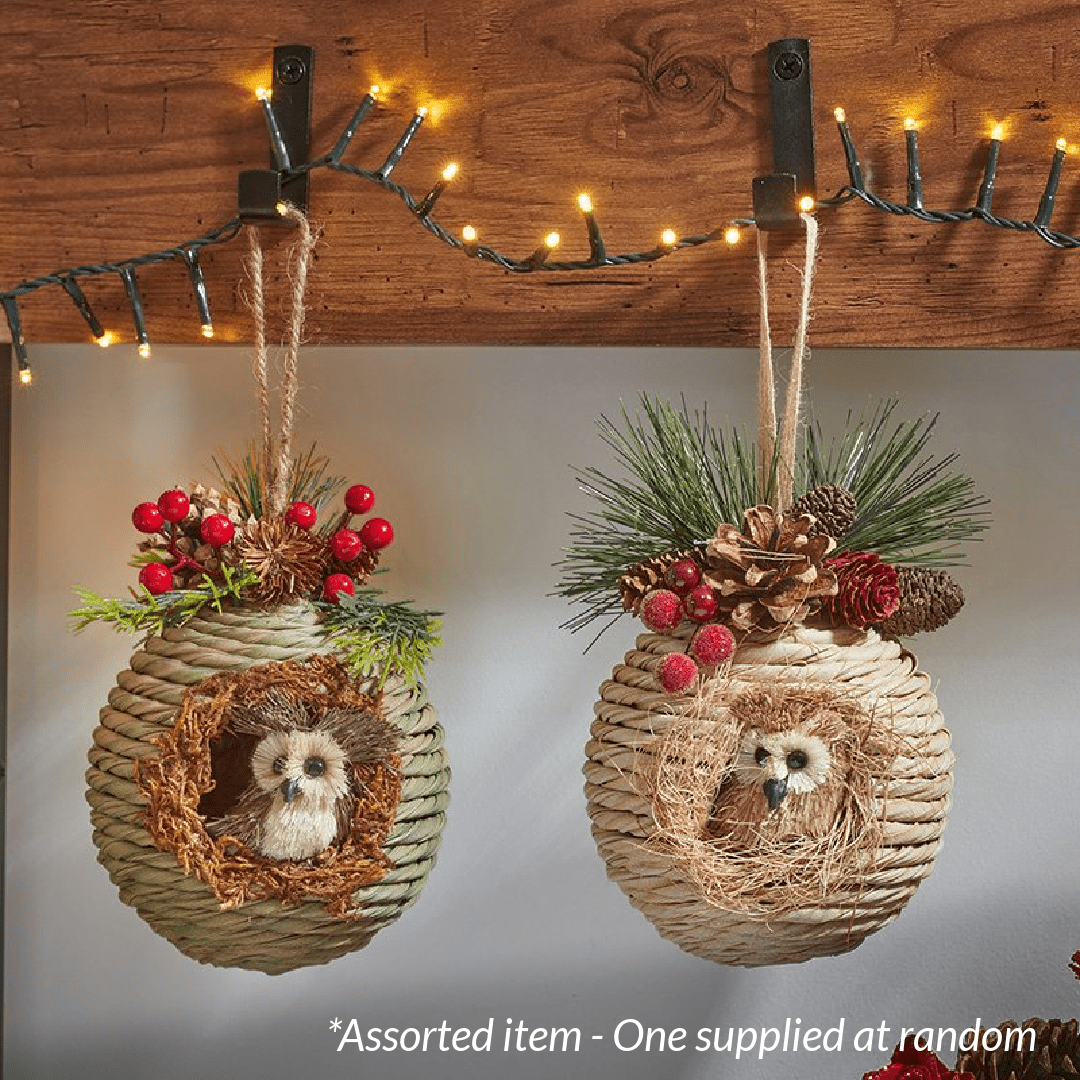 Festive Roosting Owlet Christmas Decoration Assorted – One Supplied* - XMAS SOFT DECOS - Beattys of Loughrea