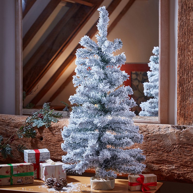 Frosty Fir Flocked Tabletop Miniature Christmas Tree – 90cm