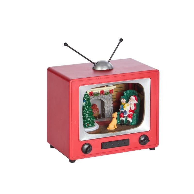 Noel-o-Vision! Vintage TV Animated Musical SnowScene – 16cm - XMAS CERAMIC WOOD RESIN GLASS ORNAMENTS - Beattys of Loughrea