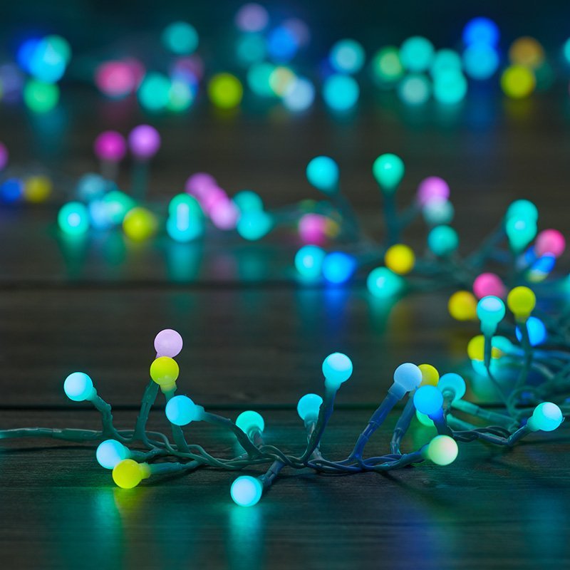 250 LED Ball Cluster Christmas Lights – Colour Changing (Low Voltage) - XMAS ROOM DECORATION - LIGHT UP - Beattys of Loughrea