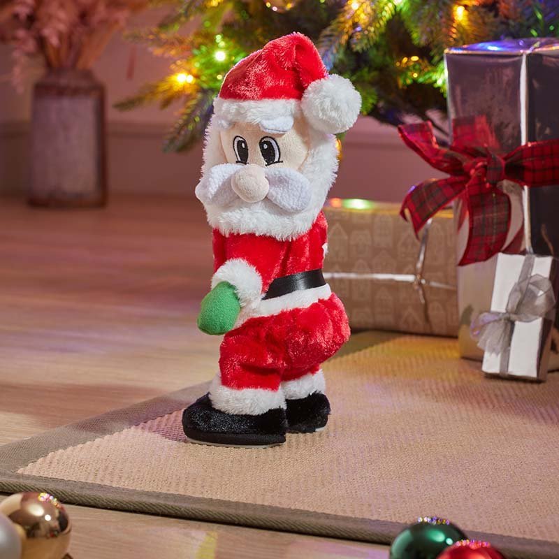 Twerky Santa Animated Dancing Plush Decoration – 35cm x 14cm - XMAS SOFT DECOS - Beattys of Loughrea