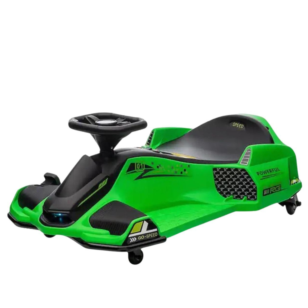 Drift Rider 360 24V Electric Go Kart Green With EVA Rubber Wheels - BATTERY OPERATED RIDE ONS - Beattys of Loughrea