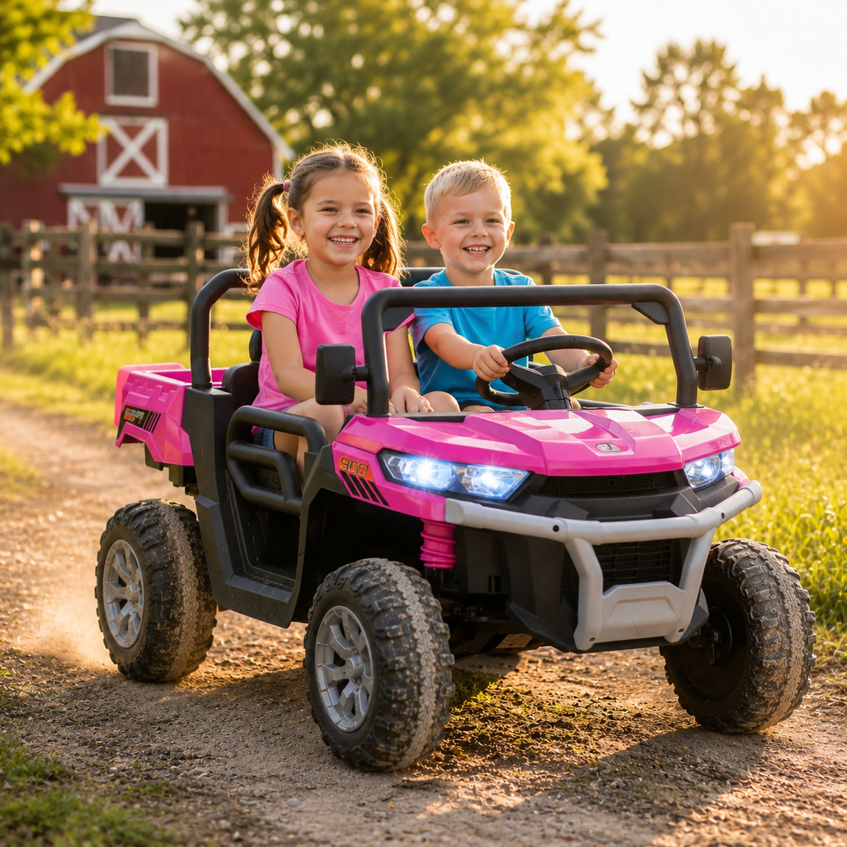 AgriBuddy With Rear Tipper 12V Electric Ride On Buggy Pink - BATTERY OPERATED RIDE ONS - Beattys of Loughrea