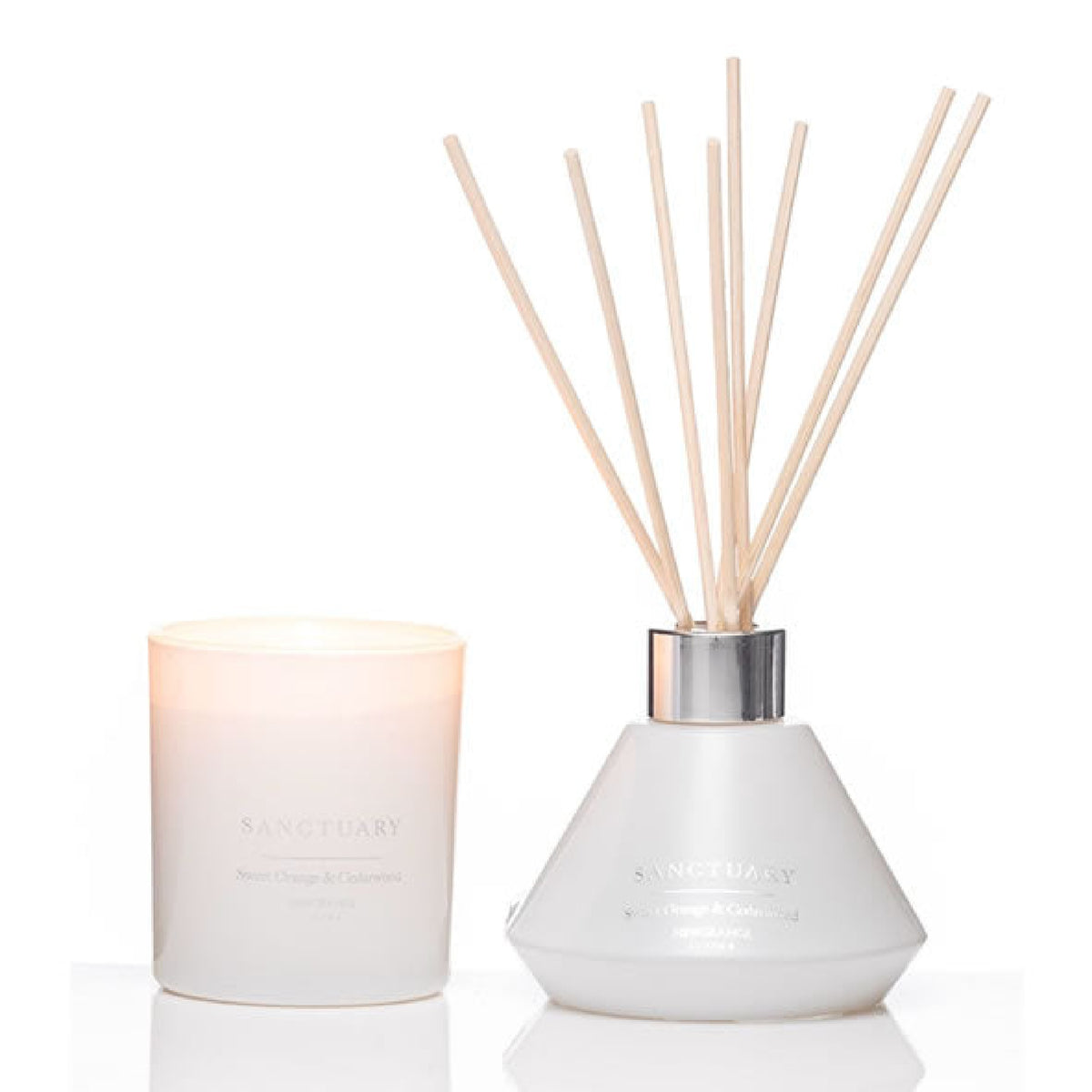 Newgrange Living Sanctuary Sweet Orange & Cedarwood Candle & Diffuser Set